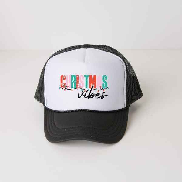 Christmas Vibes Lights Foam Trucker Hat