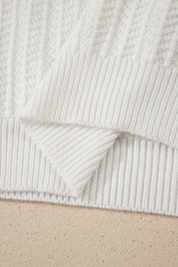 White Lets Play Rugby Pattern Textured Knit Casual Shift Sweater Vest Dear-Lover Dropshipping