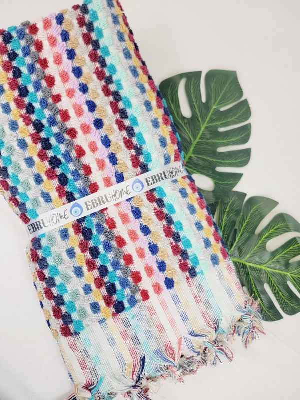 Bath Towels, Organic Turkish Cotton Pom Pom Towels