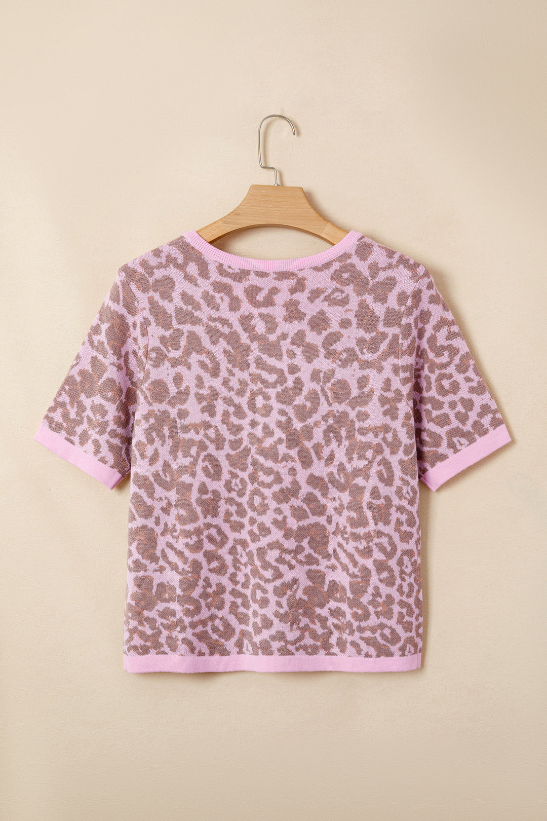 Pink Leopard Button Down Short Sleeve Sweater Cardigan Dear-Lover Dropshipping