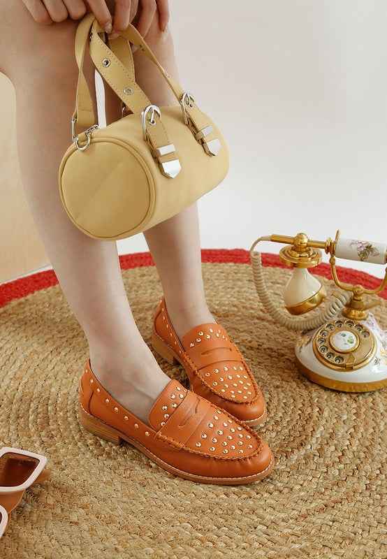 Oglavia Studs Embellished Leather Loafers