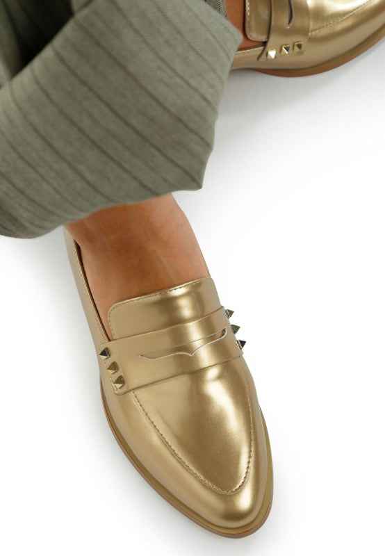 Noshiya Patent Pleather Penny Loafers