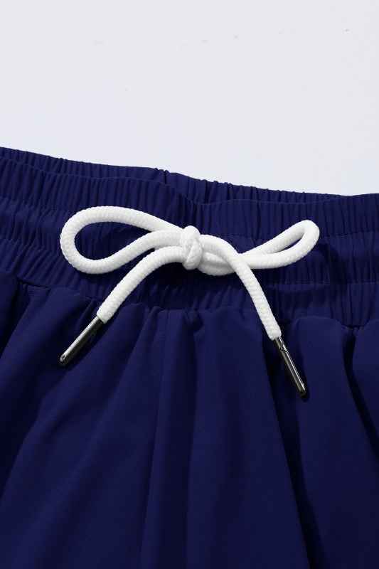 Ruffle Drawstring Elastic Waist Bikini Swim Shorts