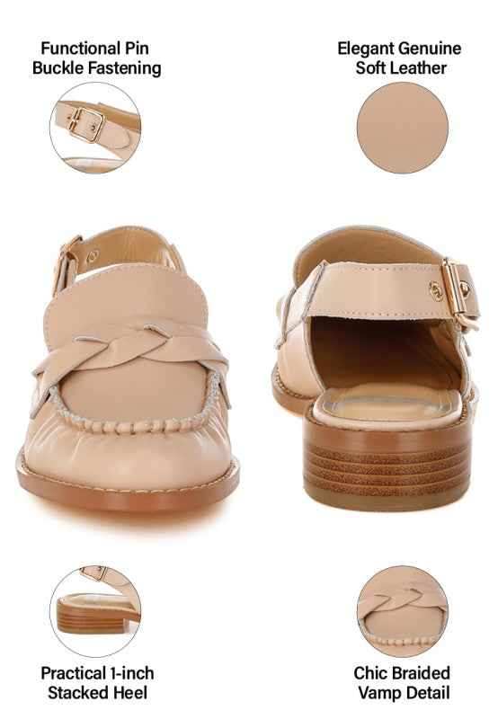 Jemykin Genuine Leather Loafer Sandals