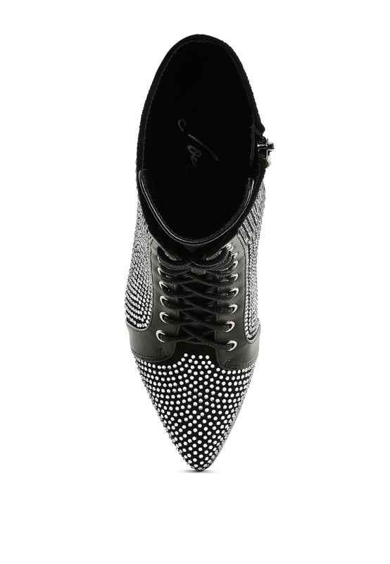 Calla Rhinestone Embellished Ankle Boots