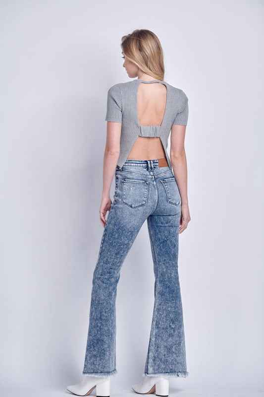 AT1026FLM High Rise Stretch Flare Jeans