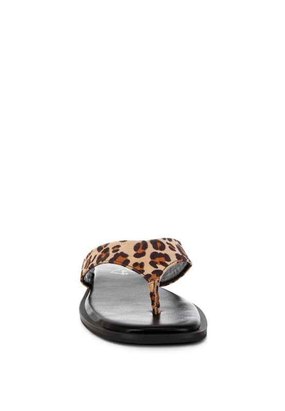 Buchi Animal Print Thong Flats
