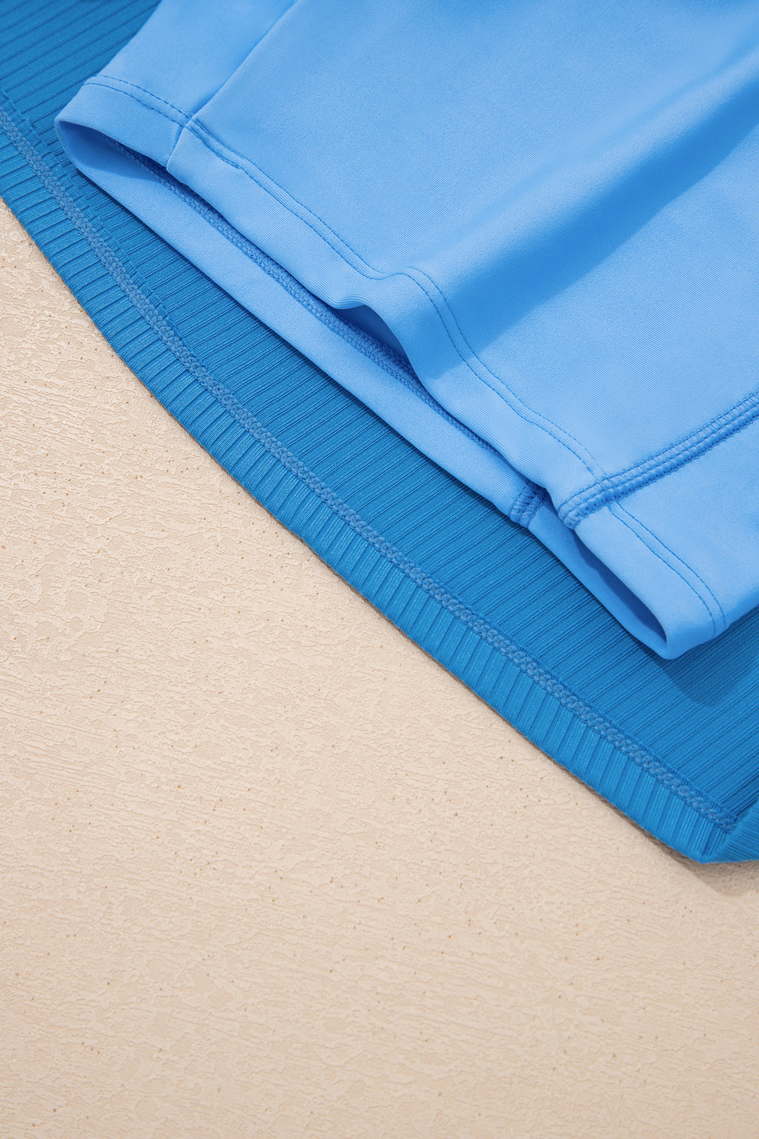 Dusk Blue Color Block Edge Ribbed Pocketed Lined Swim Dress Dear-Lover Dropshipping