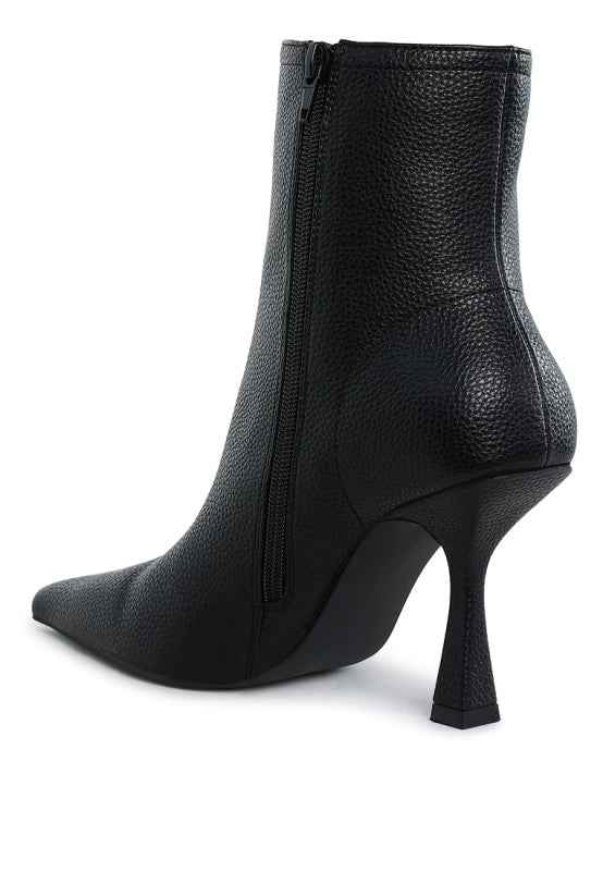 Tentia Metallic Pleather Spool Heel Boots