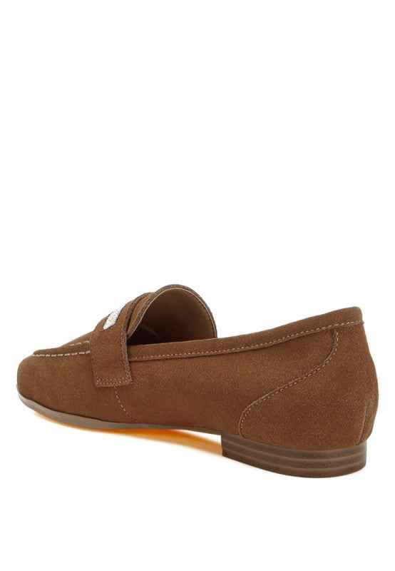 New Ode Rhinestone Penny Strap Loafers Loafers