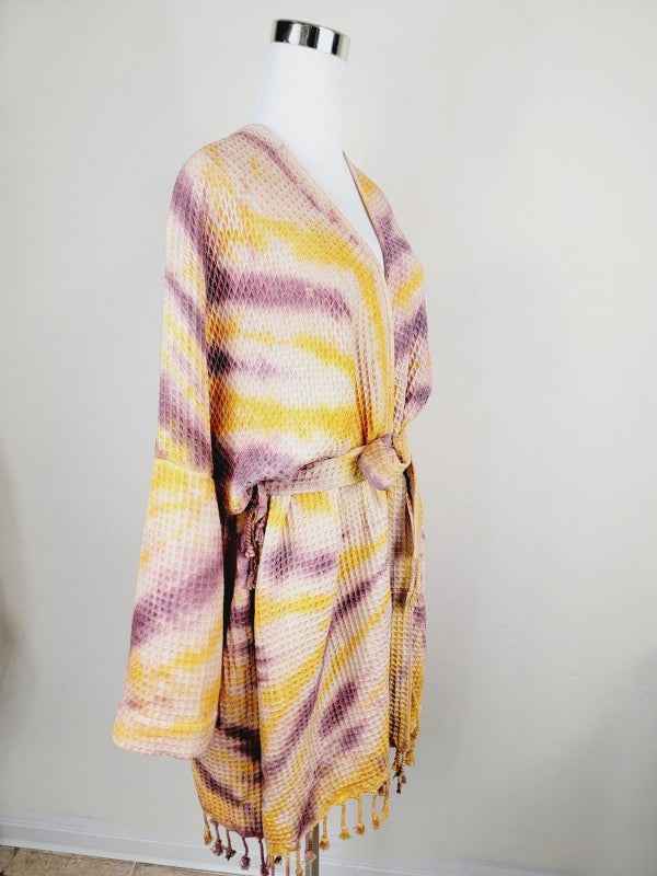 Unisex Cotton Waffle Robe, Honeycomb Weave Bath, B