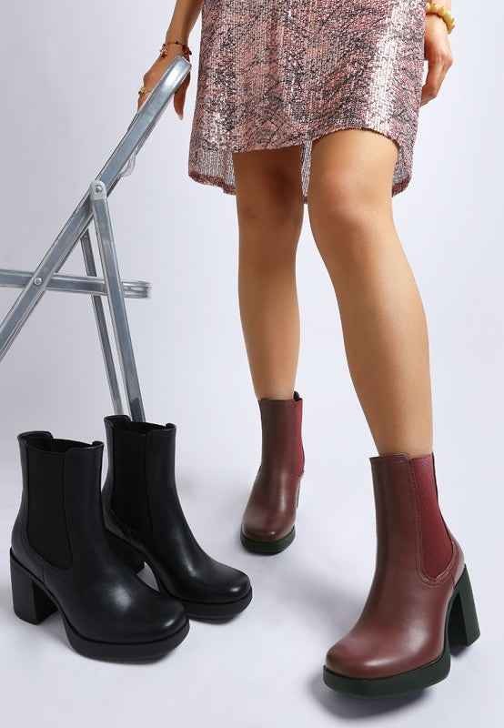 Scuala Faux Leather Chelsea Boots