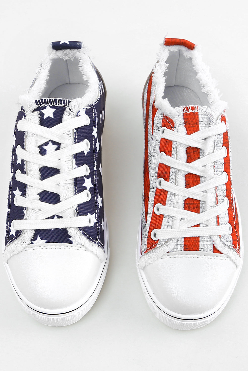 Blue American Flag Lace-up Canvas Flat Shoes Dear-Lover Dropshipping