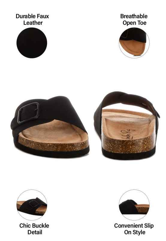 Aranda Buckled Slide-On Sandals