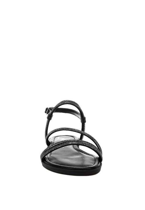 Bawley Rhinestone Strappy Flat Sandals