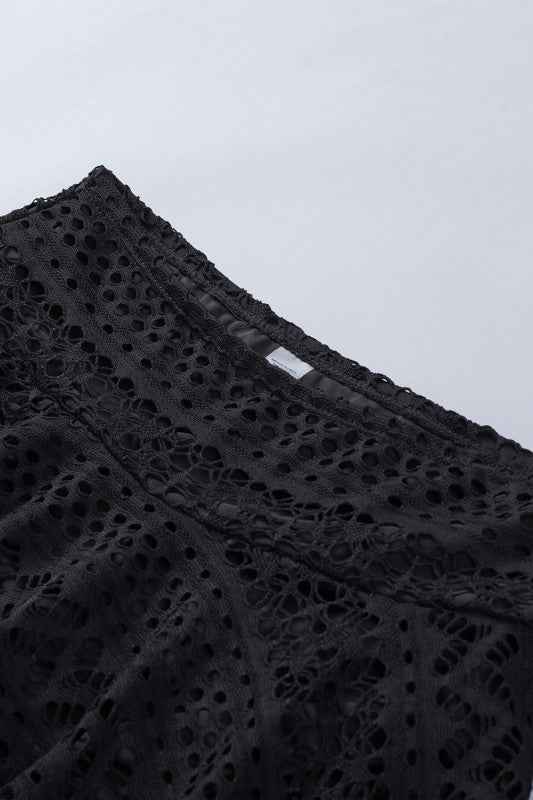 Solid Crochet Lace Bikini Swim Skirt