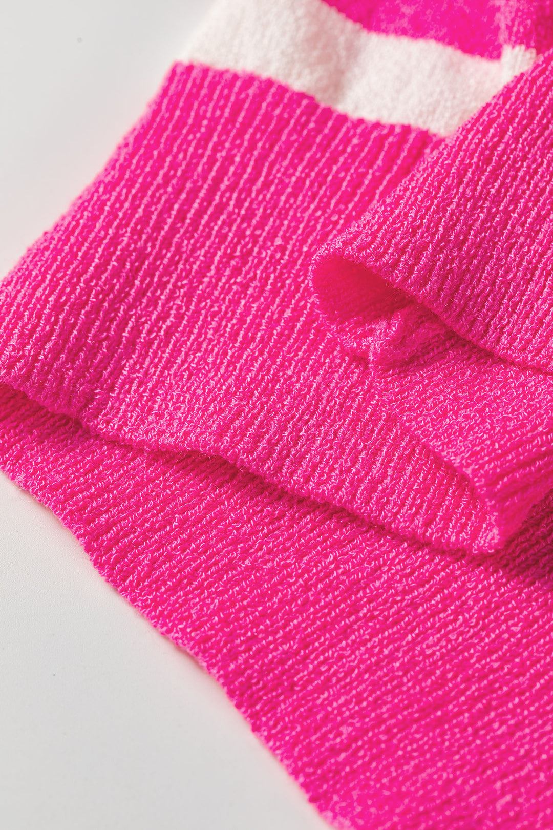 Rose Stripe Double Ruffle Short Sleeve Lightweight Knit Sweater Dear-Lover Dropshipping