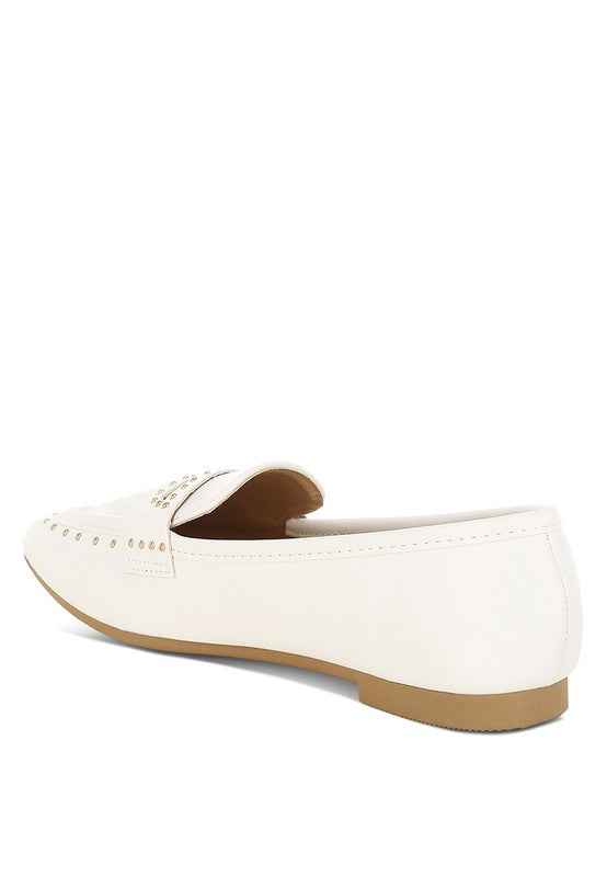 Dorlina Studded Faux Leather Loafers