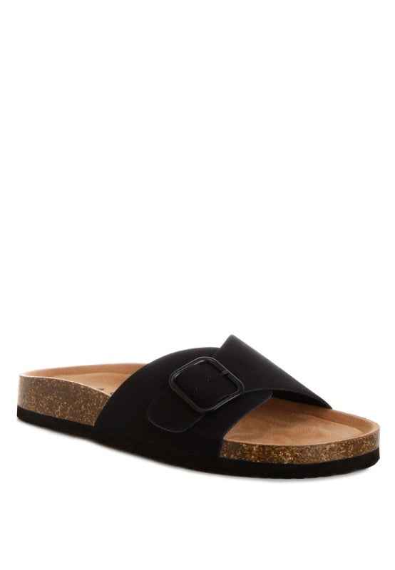 Aranda Buckled Slide-On Sandals