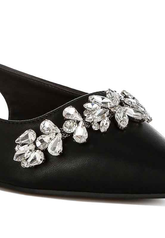 Adhara Diamante Embellished Flat Sandals