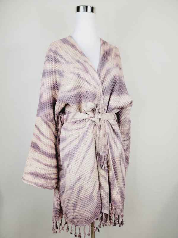 Unisex Cotton Waffle Robe, Honeycomb Weave Bath, B