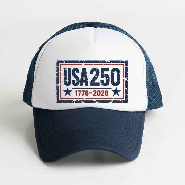 USA 250 Rectangle Foam Trucker Hat