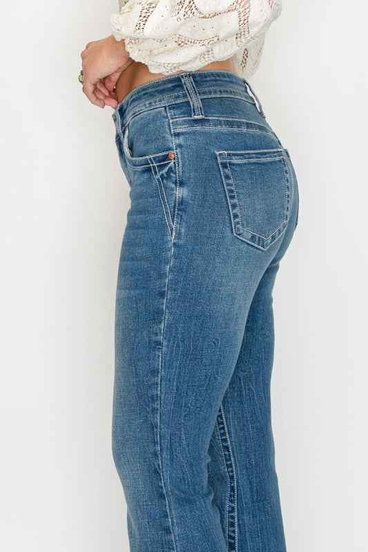 TUMMY CONTROL HIGH RISE SLIM FLARE JEANS  *Signatu