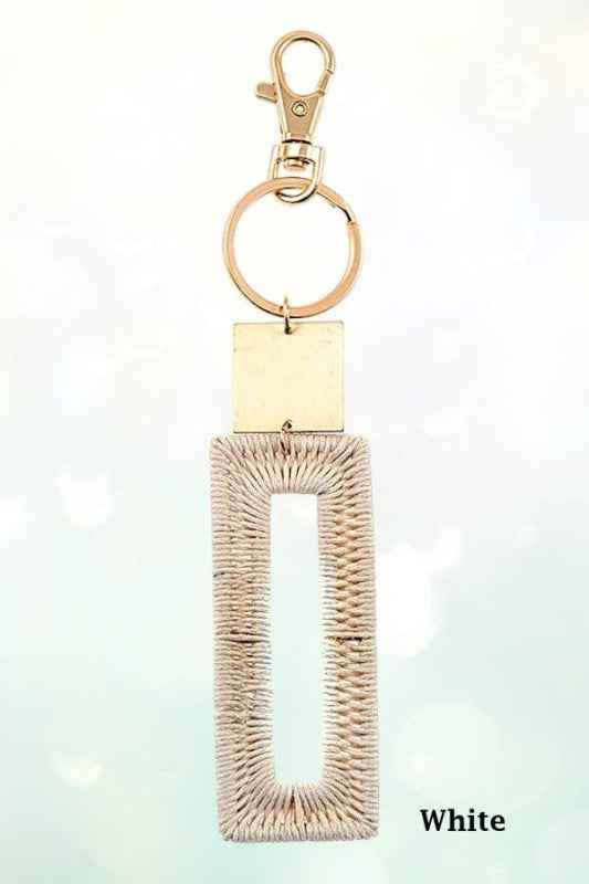THREAD WOVEN RECTANGULAR KEY CHAIN