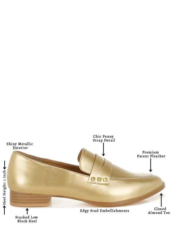 Noshiya Patent Pleather Penny Loafers