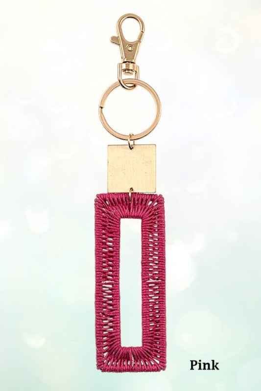 THREAD WOVEN RECTANGULAR KEY CHAIN