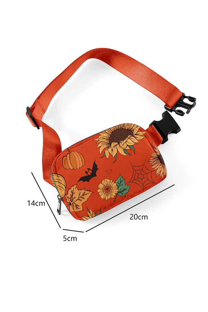 Orange Pumpkin Sunflower Halloween Graphic Crossbody Bag Dear-Lover Dropshipping