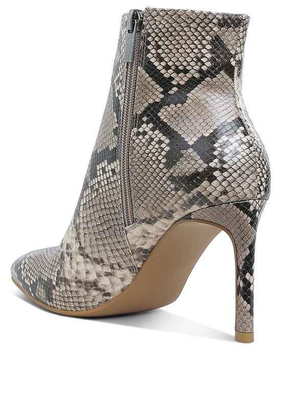 Tatria Textured Stiletto Heel Ankle Boots