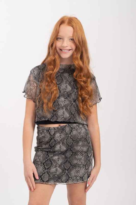 Girls 2 Piece Mesh Skirt Set