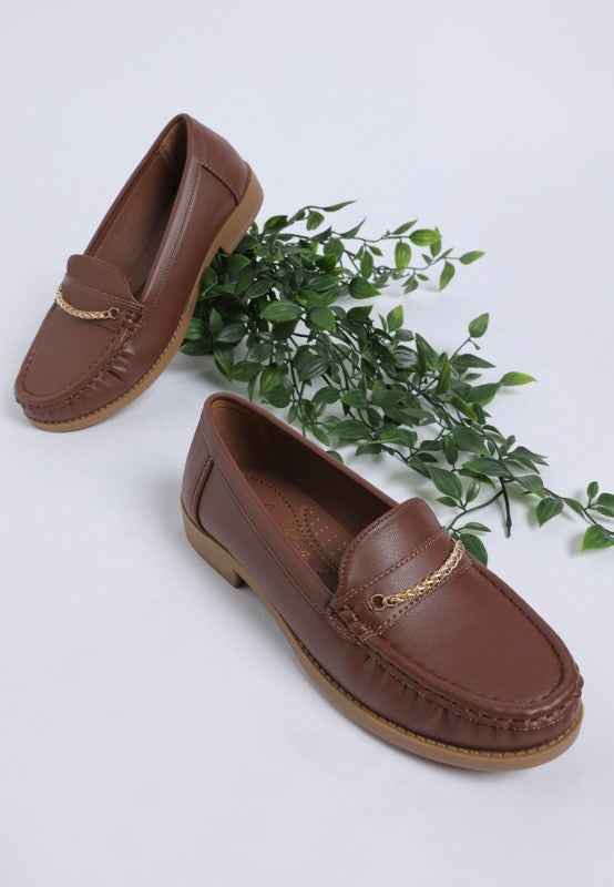 Nemunk Metallic Chain Detail Loafers