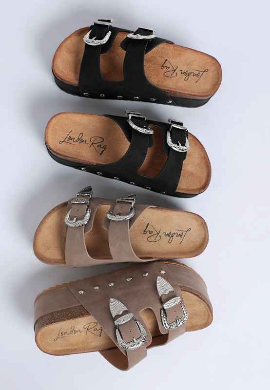 Zaphod Faux Leather Flatform Slip Ons