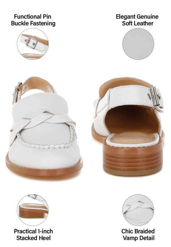 Jemykin Genuine Leather Loafer Sandals