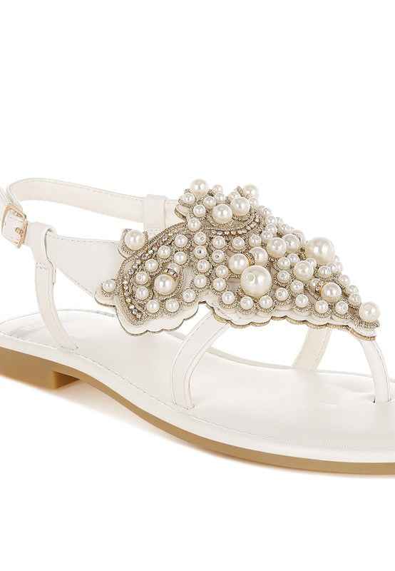 Nayasa Pin Buckle Pearls Flats