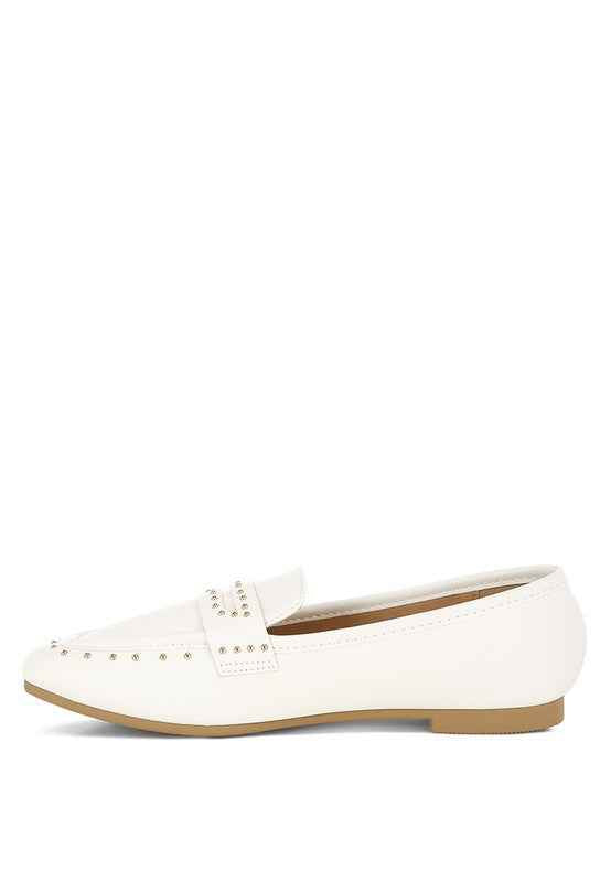 Dorlina Studded Faux Leather Loafers
