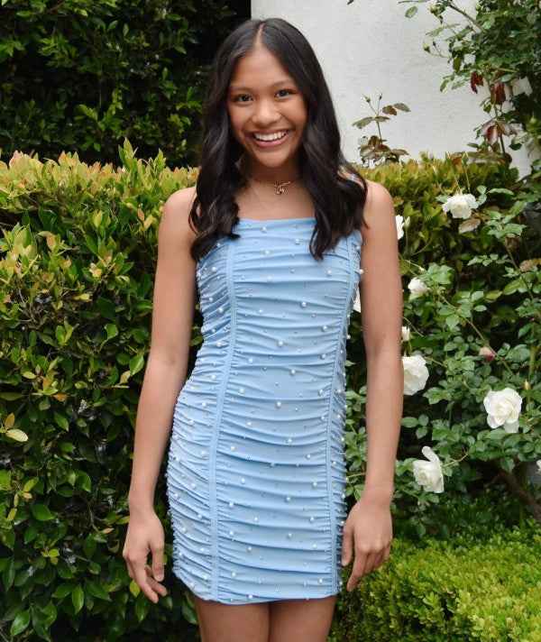 Girls Amelia Tank Dress With Pearls