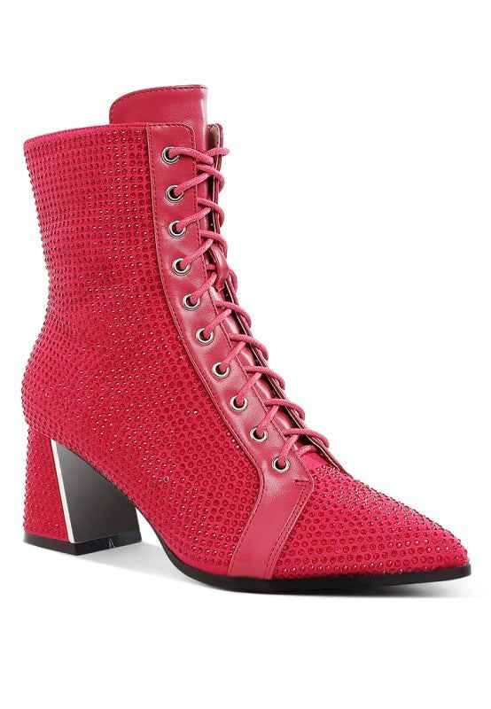 Calla Rhinestone Embellished Ankle Boots