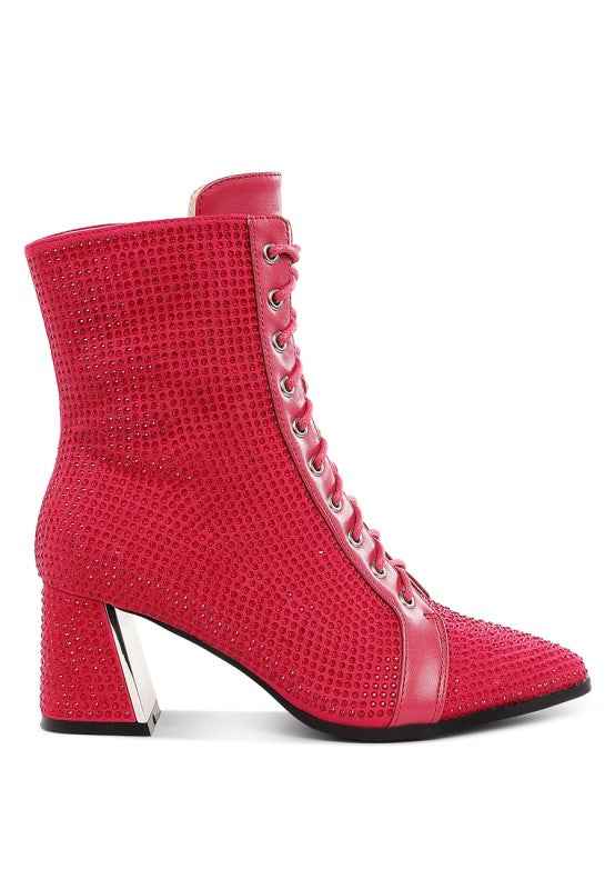 Calla Rhinestone Embellished Ankle Boots
