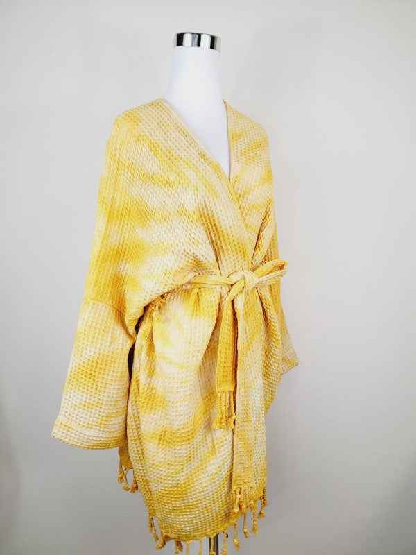 Unisex Cotton Waffle Robe, Honeycomb Weave Bath, B