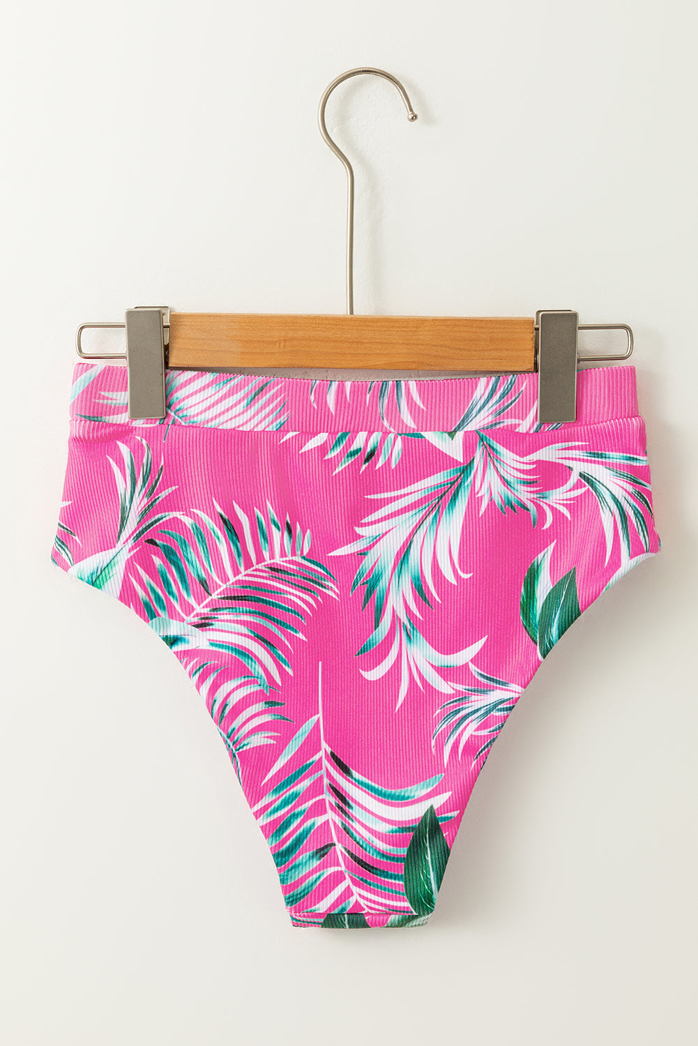 Rose Tropical Print Textured Bikini Bottoms Dear-Lover Dropshipping