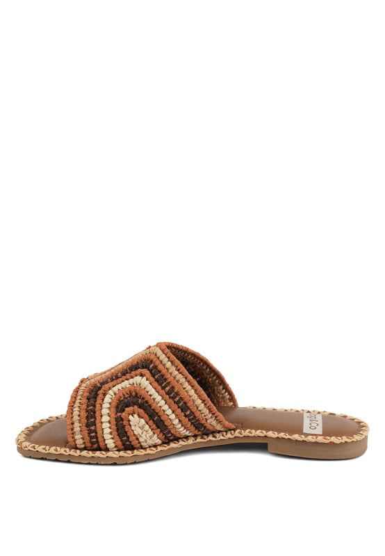Kivah Handwoven Raffia Slip-On Flats
