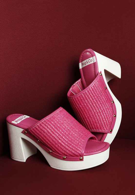 Marengo Raffia Wooden Clogs