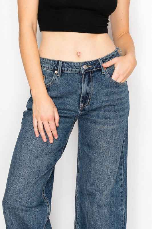 Double Snap On Waistband Layered Ultra High Rise W