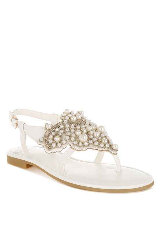 Nayasa Pin Buckle Pearls Flats