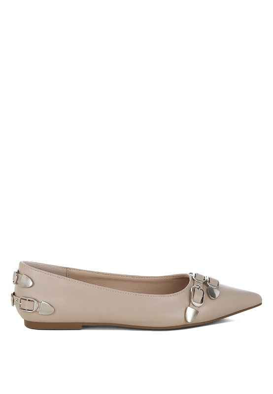 Golini Belt Buckle Detail Ballerinas