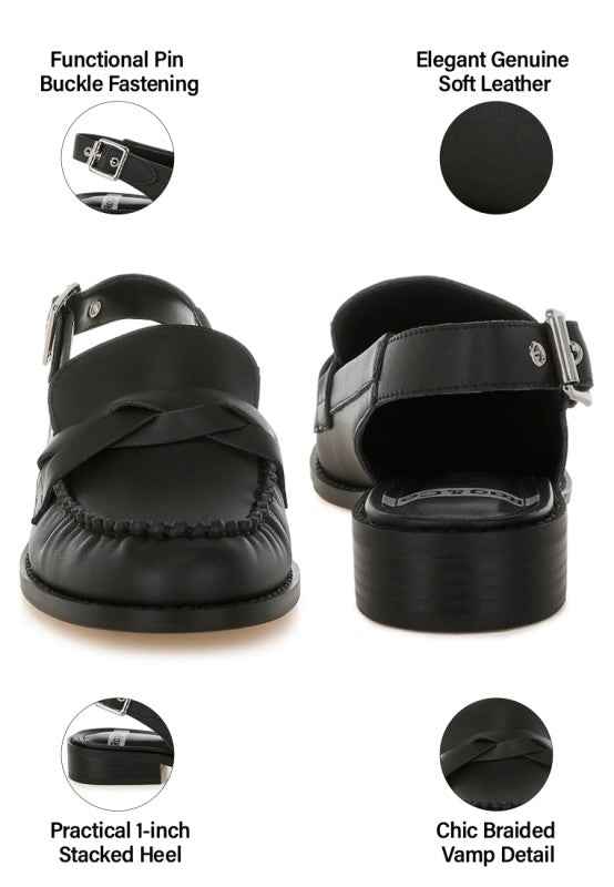 Jemykin Genuine Leather Loafer Sandals