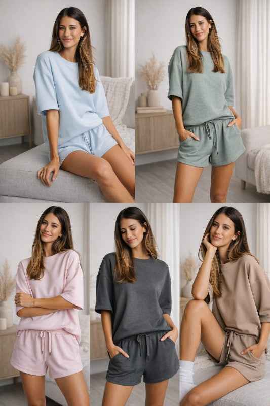 PREORDER PINK Aqualux Lounge Set – Top & Shorts -